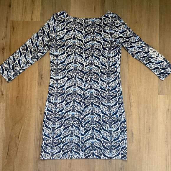 Lilly Pulitzer Dark Blue and White Women’s Sheath Dress Sleek & Simple - Picture 6 of 8